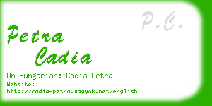 petra cadia business card